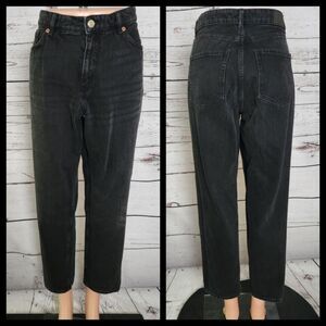 Monki Black High Waist Balloon Leg Jeans 29